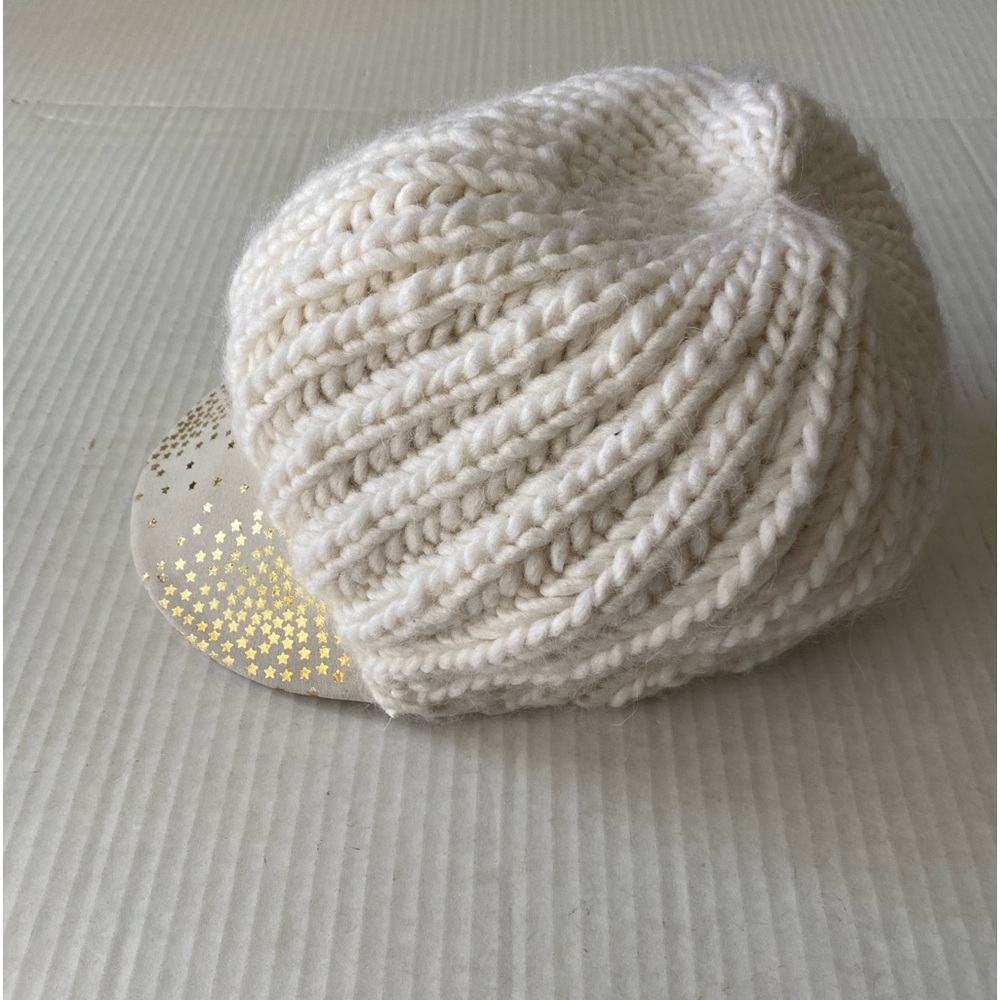 House of Lafayette Theo Wool Alpaca Woven Hat with Leather ⭐️ Stars on Brim - Picture 2 of 15